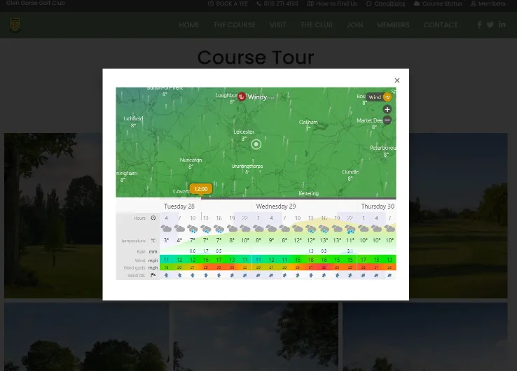 AccuWeather weather app built into the website to update weather conditions in real time