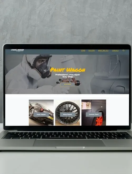 Website redesign and rebranding for local body shop, Paint Wagon